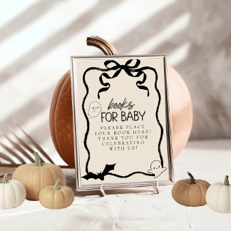 Coquette Little Boo Books for Baby sign Invitation