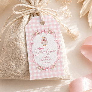 Coquette Little Silly Goose Thank You Baby Shower Gift Tags
