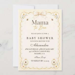 Coquette Mama To Bee Baby Shower Invitation
