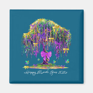 Coquette Mardi Gras 2026 Beads Tree Carnival New O Magnet