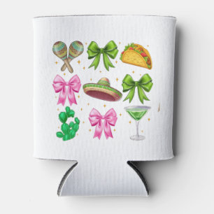 Coquette Mardi Gras Bow Fleur De Lis Mask Fat Tues Can Cooler