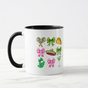 Coquette Mardi Gras Bow Fleur De Lis Mask Fat Tues Mug