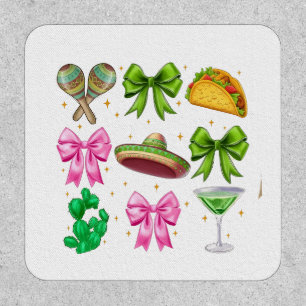 Coquette Mardi Gras Bow Fleur De Lis Mask Fat Tues Patch