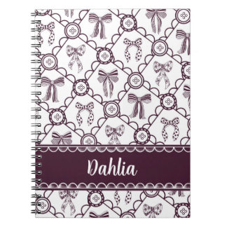 Coquette Maroon Bow Notebook