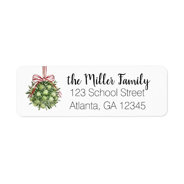 Coquette Mistletoe Watercolor Address Labels (Front)