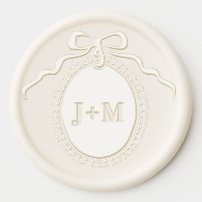 Coquette Monogram Charm  Wax Seal Sticker (Front)