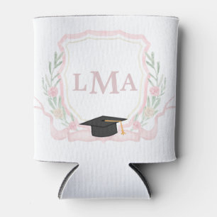 Coquette Monogram Graduation  Can Cooler