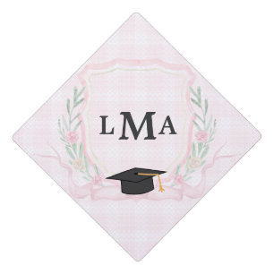 Coquette Monogram Graduation Graduation Cap Topper