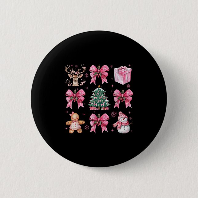 Coquette Nk Christmas Tree Santa Gingerbread Xmas  Button (Front)