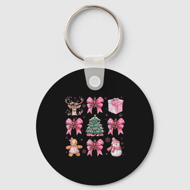 Coquette Nk Christmas Tree Santa Gingerbread Xmas  Keychain (Front)