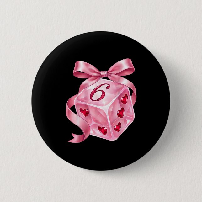 Coquette Nk Dice Bow Hearts 6 7 Preppy Valentine Y Button (Front)