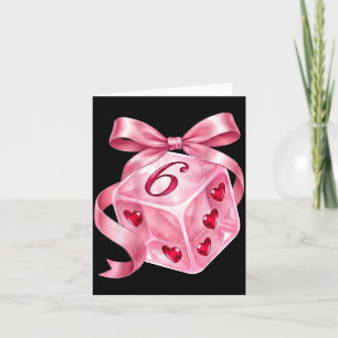 Coquette Nk Dice Bow Hearts 6 7 Preppy Valentine Y Card