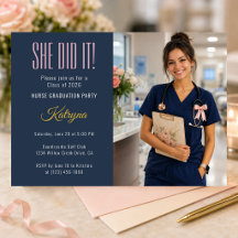 Coquette Nurse Graduation Invite