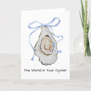 Coquette Oyster Watercolor Letterpress Thank You Card
