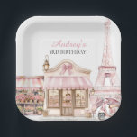 Coquette Paris French Parisian Cafe Birthday Paper Plates<br><div class="desc">Dine in Parisian style with our Coquette French Cafe Birthday Paper Plates! These charming plates feature elegant café designs,  adding a touch of French flair to your celebration. Perfect for a chic and memorable birthday party!</div>