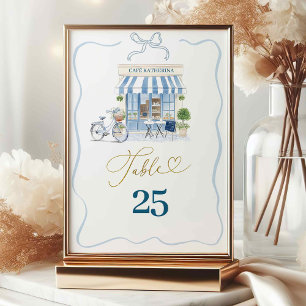 Coquette Parisian cafe French Blue Table Number