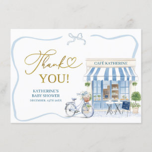 Coquette Parisian cafe French Blue Thank You Card