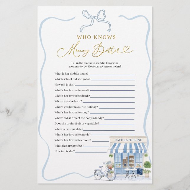 Coquette Parisian Who Know Mommy Better Games (Front)