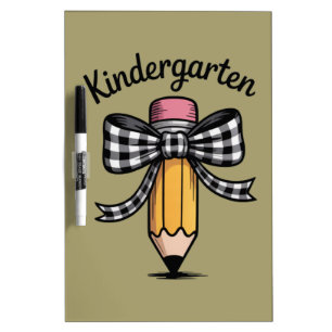 Coquette Pencil Bow Kindergarten Teacher School Dry Erase Board