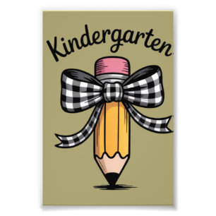Coquette Pencil Bow Kindergarten Teacher School Photo Print