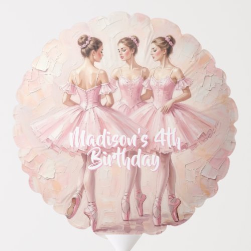 coquette pink ballerina birthday  balloon
