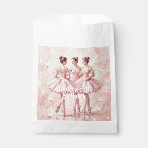 coquette pink ballerina birthday  favor bag