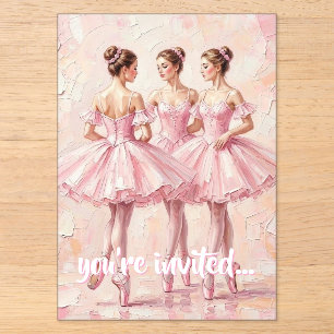 coquette pink ballerina birthday invitation