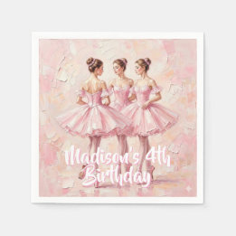 coquette pink ballerina birthday napkins