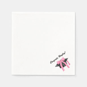 Coquette Pink Blow Graduation Party Napkins