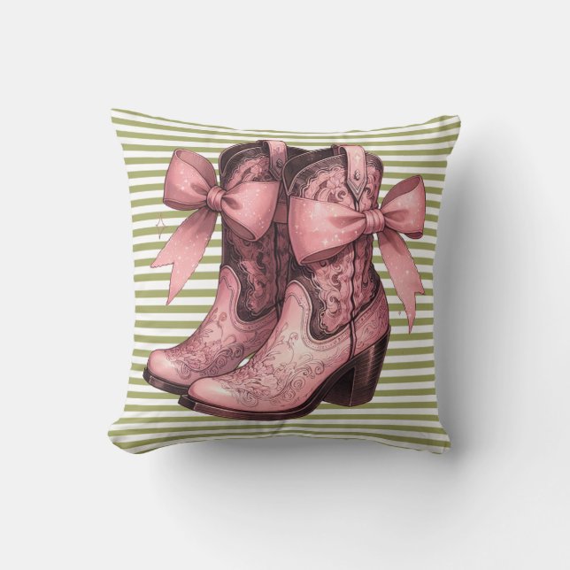 Coquette Pink Boots Pillow (Front)