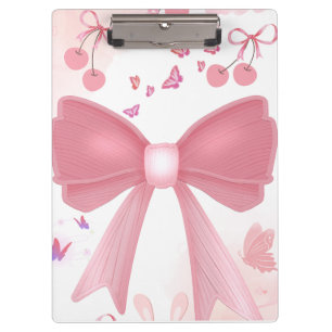 Coquette Pink Bow and Cherries Aesthetic Collage – Clipboard