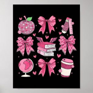 Coquette Pink Bow Apple Teacher Appreciation Valen Poster