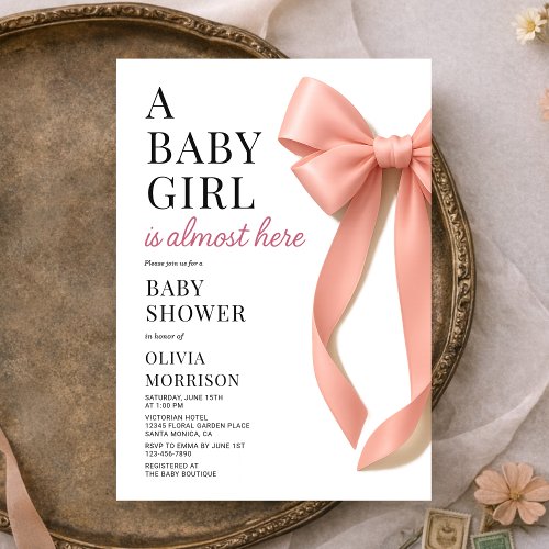 Coquette Pink Bow Baby Shower