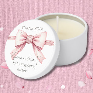 Coquette Pink Bow Baby Shower  Mini Candle Favors