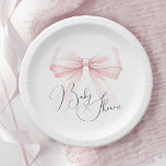 Coquette Pink Bow Baby Shower Paper Plates<br><div class="desc">Coquette Pink Bow Baby Shower Paper Plates</div>