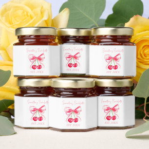 Coquette Pink Bow Bachelorette Party Honey Jar Favors