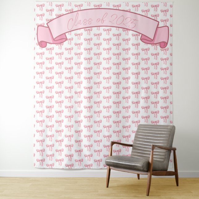 Coquette Pink Bow Backdrop (In Situ)