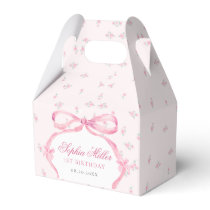 Coquette Pink Bow Birthday Favor Boxes