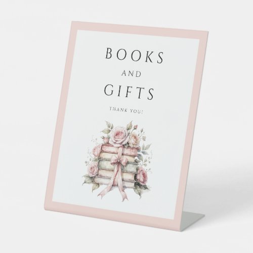 Coquette Pink Bow Books And Gifts Pedestal Sign
