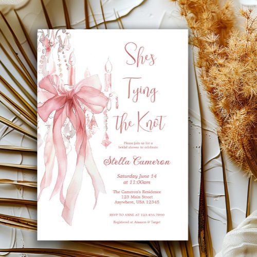 Coquette Pink Bow Bridal Shower Invitation