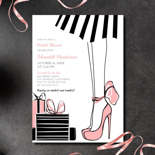 Coquette Pink Bow Bridal Shower Invitation (Creator Uploaded)