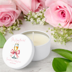 Coquette Pink Bow Bridal shower Mini Candle Favors