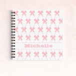 Coquette Pink Bow Bridesmaid Notebook<br><div class="desc">The Coquette Bridesmaid Thank You Notebook: Where Trendy Meets Thank You You're a #TrendyBride who knows what she wants, and that includes gifting your bridesmaids in style. The Coquette Pink Bow Bridesmaid Notebook is the perfect way to show your appreciation with a touch of sophistication and romance. The delicate light...</div>