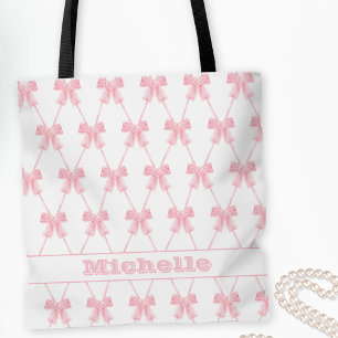 Coquette Pink Bow Bridesmaid  Tote Bag