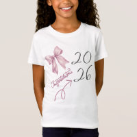 Coquette Pink Bow Class of 2026 Graduation T-Shir