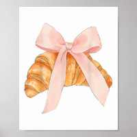 Coquette Pink Bow Croissant Cute Baking Baker Past