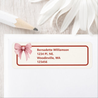 Coquette Pink Bow Customizable Back to School Label