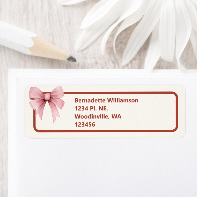 Coquette Pink Bow Customizable Back to School Label (Insitu)