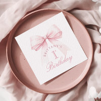 Coquette Pink Bow First Birthday