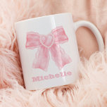 Coquette Pink Bow Girly Coffee Mug<br><div class="desc">Sip in Style: Coquette Pink Bow Girly Bridesmaid Coffee Mug - For the Free-Spirited Bride Tribe Calling all #FreeSpirited brides! Planning a wedding that celebrates your unique style? This mug isn't just for coffee, although it's perfect for a morning caffeine kick. This mug is a gift your girl gang will...</div>